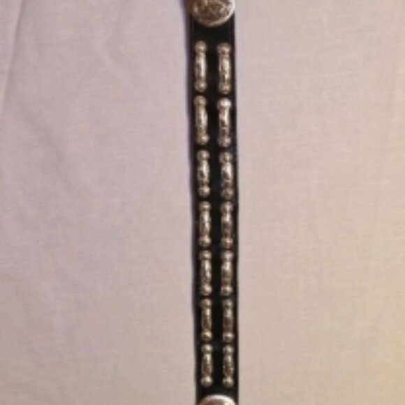 Vintage Western Leather Belt Ladies 32 Silver Buckle USA Made - Picture 3 of 10